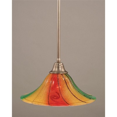 Toltec Lighting Any 1 - Light Pendant in  Brushed Nickel with 16" Mardi Gras Shade