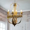 Vintage Metal Chandelier with distressed Finish, 6 Lights, Elegant Home Decor Lighting - 2 of 4