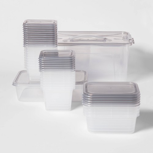 50pc Food Storage Container Set Gray - Room Essentials 50 ct