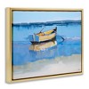 Stupell Industries Row Boat on Blue Coastal Shore Beach Landscape Floating Frame Canvas Art, Gold, 21" x 17" - 2 of 4