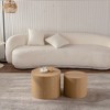 VYNXARIA Nesting Coffee Table Set of 2 Round Wooden Coffee Tables Circle Modern Table for Small Space Accent End Side Table,Natural - 4 of 4