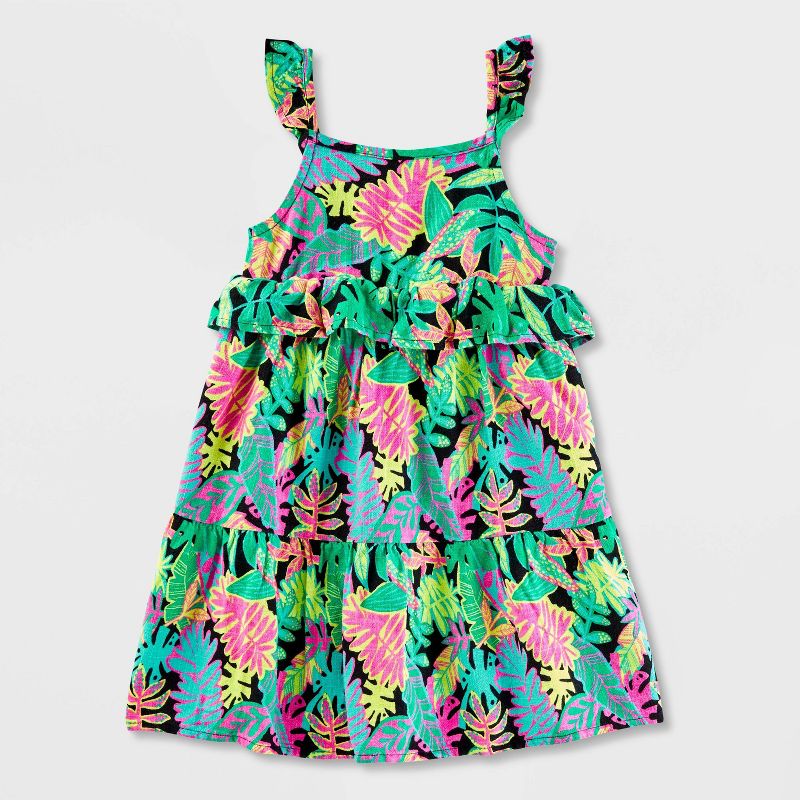Toddler Girls&#39; Adaptive Tropical Floral Dress - Cat &#38; Jack&#8482;, 1 of 6