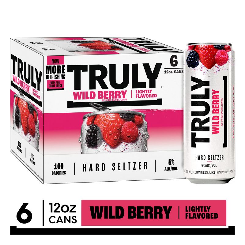 Truly Wild Berry Hard Seltzer - 6pk/12 fl oz Slim Cans, 4 of 11