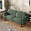 65" Loveseat Sofa, Mid Century Button Tufted Sofa Couch with Wood Legs & Trim - 3 of 4