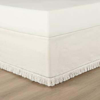Lush Décor 15" Boho Fringe Tailored Drop Easy Fit Bed Skirt