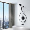 WOWOW Single Handle 7-Spray Tub and Shower Faucet 1.8 GPM with Pressure Balance Shower Valve in Matte Black Valve Included - 4 of 4