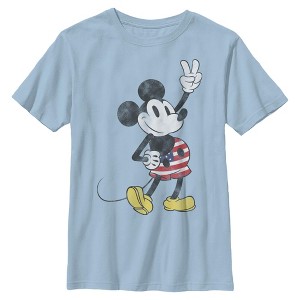 Boy's Mickey & Friends Retro American Peace Sign T-Shirt - 1 of 4