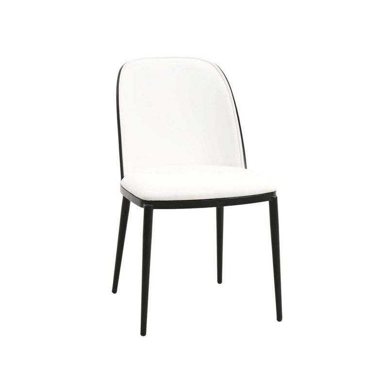 LeisureMod Tule Dining Chair with PU Leather/Velvet/Suede Seat and Black Steel Frame, 1 of 14