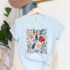 Christmas Flowers and Berries Distressed - Women's Garment Dyed Graphic T-Shirt - 3 of 4