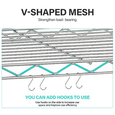 Chrome 5-Tier Adjustable Steel Wire Shelving Unit for Kitchen and Garage