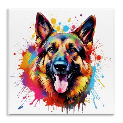 Stupell Industries German Shepherd Paint Splash Wall Plaque Art