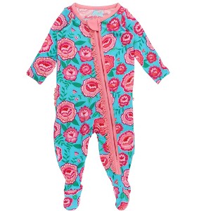 RuffleButts Baby Girls Viscose from Bamboo Ruffle One Piece Footie Pajama - 1 of 4