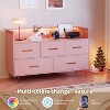 5 Drawer Dresser for Bedroom,Modern Black Dresser with Led Lights & Charging Station - 4 of 4