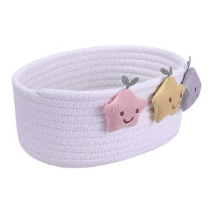 Unique Bargains Handcrafted Odorless Cotton Rope Star Decor Storage Basket - 1 of 4