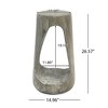 Lyngins Round Outdoor End Tables, Wood-Effect MGO Outdoor Side Table, Hollow Base Patio End Table for Outside or Indoor Use - 2 of 4
