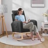 KTMBDW Nursery Rocking Chair, Teddy Upholstered Glider Rocker Rocking Accent Chair Padded Seat with High Backrest for Living Room, Bedroom, Offices - 3 of 4