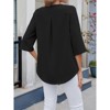 Womens Dressy Casual Blouses 3/4 Sleeve V Neck Ruffle Tops Business Ladies Summer Shirt - 4 of 4