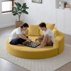 Okak Corduroy Lounge Convertible Floor Sofa Bed with Pillows,Round Futon Couch Sleeper Sofa for Living Room,Bedroom - 2 of 4