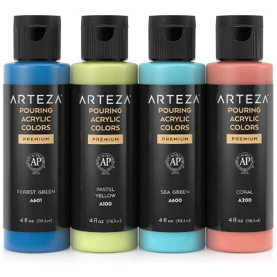 Arteza Acrylic Pouring Paint Kit, 4 Oz Bottles Set, Pastel Colors - 8 Pack  : Target