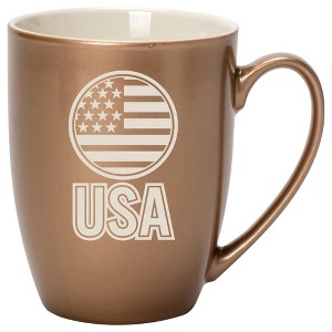 100 North United States of America 10 Ounce Bronze Metallic Finish, Comfortably Fits Your Hands, New Bone China Coffee Tea Cup Mug, USA - 1 of 1