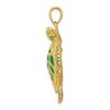 Black Bow Jewelry 14k Yellow Gold Green Enameled 3D Sea Turtle Pendant - 2 of 4