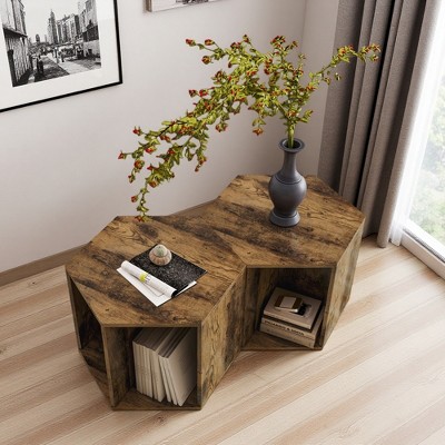 47.24" MDF Hexagonal Coffee Tables (Set of 2)