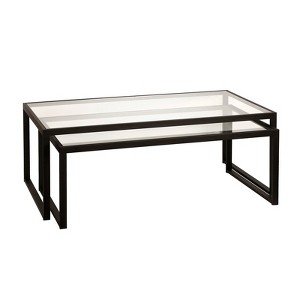 Metal Nested Coffee Tables in Black and Bronze - Henn&Hart - 1 of 4