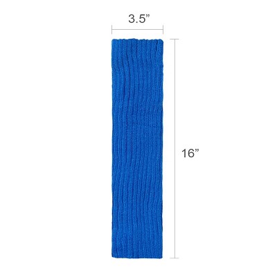 Wrapables 80's Style Neon Fluorescent Ribbed Leg Warmers, Blue - image 5
