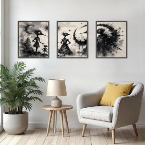 Triple Black Aluminum Alloy Frame Painting, 30*40cm, Decorative Hanging Art - 1 of 4