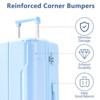 Syemin Luggage Luggage Sets 3 Piece Hard shell ABS Lightweight Durable Suitcases with Double Spinner Wheels, Blue, 18.3"*11.4"*29.9" - 2 of 4