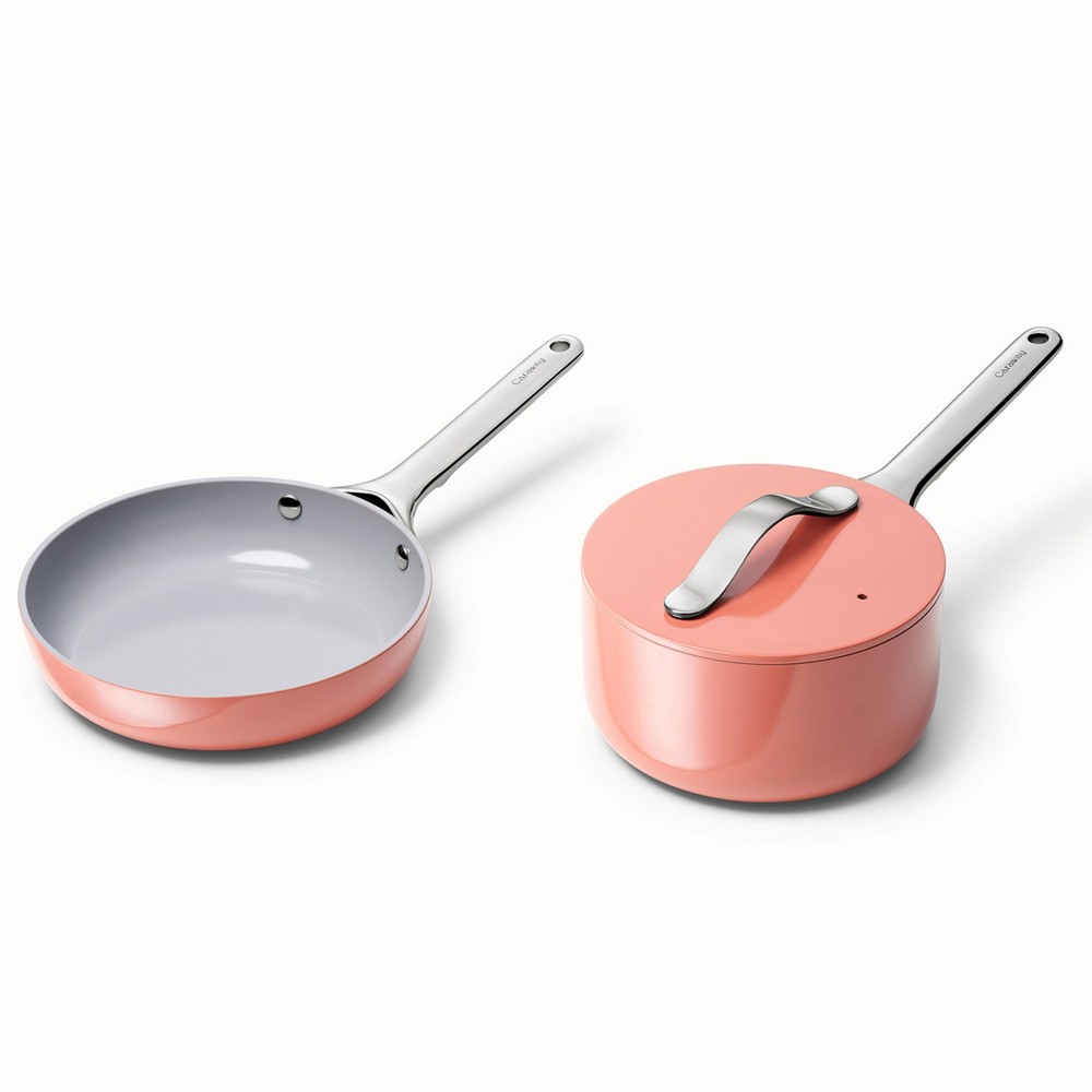 Photos - Pan Caraway Home 2pc Ceramic Nonstick Mini Fry  and Mini Sauce  Set Perr