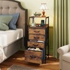 Dresser with 4 Drawers, Tall Nightstand and End Table with Charging Station, LED Light, Fabric Bins, Wood Shelf, USB Ports and Outlets - 2 of 4