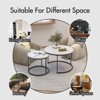 Nesting Coffee Table Set of 2, 27.6inch Round Coffee Table Wood Marble Pattern Top with Sturdy Metal Frame, End Table Side Tables - 4 of 4