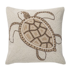 C&F Home 16" x 16" Natural Turtle Hand Beaded Throw Pillow - 1 of 4