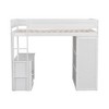 CAVINAS Twin Size Loft Bed with Desk Modern Wood Bed Frame with Drawers, Wardrobe and Guardrail for Bedroom - 3 of 4