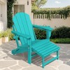 Adirondack Rocking Chair with Retractable Ottoman and Cup Holder, All Weather HDPE Folding Adirondack Chair,Fire Pit Chair for Porches, Patios - 2 of 4
