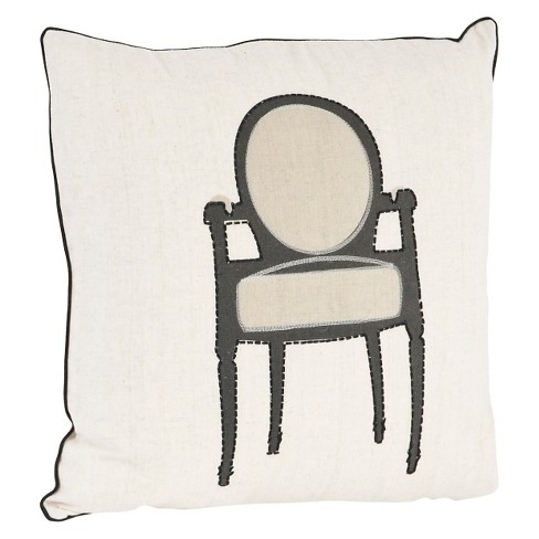 Natural Chair Design Throw Pillow (18"x18") - Saro Lifestyle - image 1 of 3