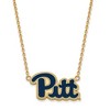 Black Bow Jewelry 14k Yellow Gold Plated Sterling Silver Pittsburgh Panthers NCAA Necklace 18 Inch - 2 of 4