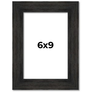 PosterPalooza | 6x9 Wide Barnwood Picture Frame, UV Acrylic, 6 Finishes - Grey, Brown, White, and Black - 1 of 4