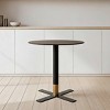 LeisureMod Vail Round Dining Table – MDF Top with Black X-Shaped Steel Base, Modern Kitchen, Dining Room, Bistro, or Pub Table for Contemporary Spaces - 2 of 4