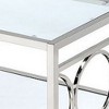 Royal Hampton 47 Inch Coffee Table, Glass Top, Mirrored Bottom Shelf, Metal Accents - 4 of 4