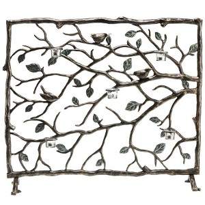 SPI Home Bird & Branch Firescreen – Decorative Cast Metal Fireplace Screen with Nature Motif for Indoor Hearth or Living Room Decor - 1 of 3