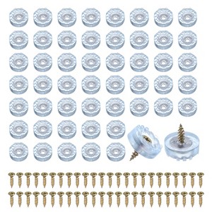 Unique Bargains Rubber Non-Slip Cutting Board Cabinet Table Feet with Screws Floor Pads - 1 of 4