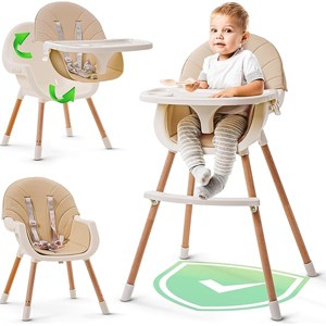 3-in-1 Convertible Wooden High Chair for Babies & Toddlers - 1 of 1