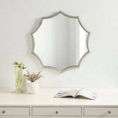 Lalina 24" Silver Scalloped Round Accent Mirror