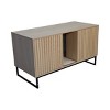 24" Cat Litter Box Furniture Enclosure with Scratch Pad,Modern Hidden Cat House Cabinet,Durable Design for Indoor Use – LAOTIES - 3 of 4