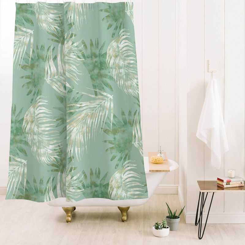 Palms Overlay Green Shower Curtain - Deny Designs, 3 of 4