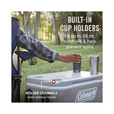 Rock Gray 62qt Wheeled Insulated Cooler with Cup Holders