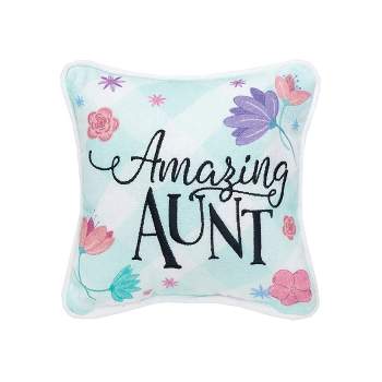 C&F Home 8" x 8" Amazing Aunt Printed and Embroidered Petite  Size Accent Throw  Pillow