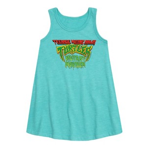 Girls' - Teenage Mutant Ninja Turtles - Movie Logo Graphic Sleeveless Aline Dress - 1 of 3